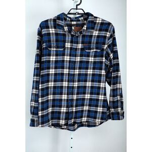 Orvis Jacket Shacket Mens 2XL XXL Blue Plaid Flannel Slash Pockets